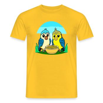 Wellis surpris en mangeant. - T-shirt homme - jaune - Devant - AI Model Male 178 dark (178cm)