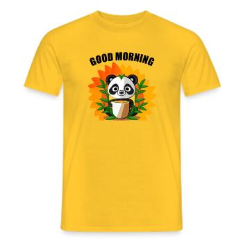 Panda Beim Frühstück - Männer T-Shirt - Gelb - Vorne - AI Model Male 178 dark (178cm)