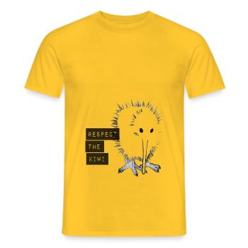 DONNÉES Respectez le Kiwi GREY - T-shirt homme - jaune - Devant - AI Model Male 178 dark (178cm)
