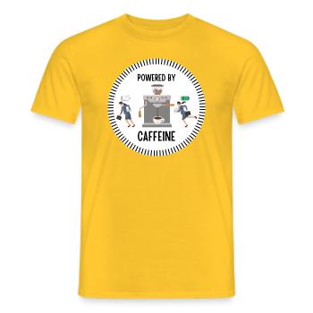 Powered by Caffeine (Woman) - Männer T-Shirt - Gelb - Vorne - AI Model Male 178 dark (178cm)