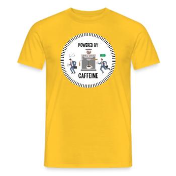 Powered by Caffeine (Man) - Männer T-Shirt - Gelb - Vorne - AI Model Male 178 dark (178cm)