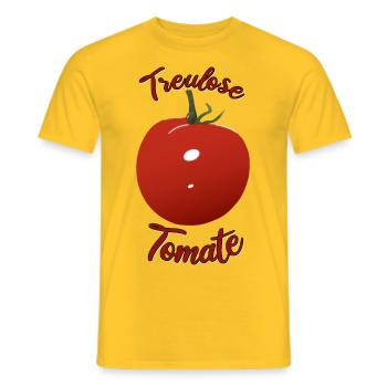 Unfaithful tomato - Men's T-Shirt - yellow - Front - AI Model Male 178 dark (178cm)