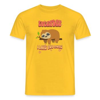 EVERYDAY I LOVE YOU MORE. - Men's T-Shirt - yellow - Front - AI Model Male 178 dark (178cm)