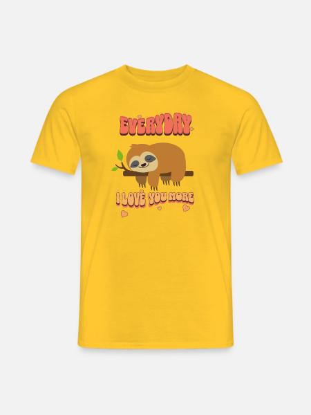 EVERYDAY I LOVE YOU MORE, CHAQUE JOUR JE T'AIME.. - T-shirt homme - jaune