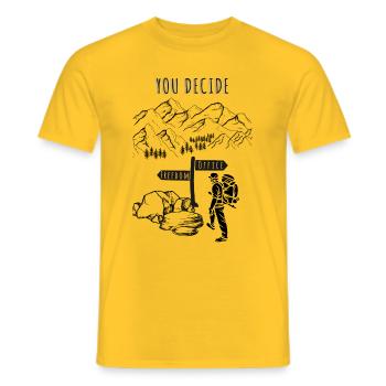 Freedom or Office? You Decide. - Männer T-Shirt - Gelb - Vorne - AI Model Male 178 dark (178cm)