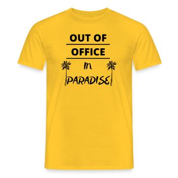 ooo in paradise - Men's T-Shirt - yellow - Front - AI Model Male 178 dark (178cm)