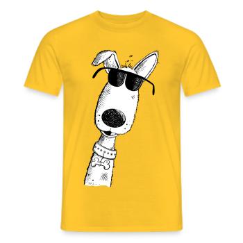 Cool dog I Funny dog motif I Dog head - Men's T-Shirt - yellow - Front - AI Model Male 178 dark (178cm)