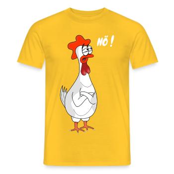 Humorvolle Huhn Cartoon Illustration - Männer T-Shirt - Gelb - Vorne - AI Model Male 178 dark (178cm)