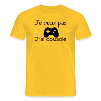 JE PEUX PAS JAI CONSOLE - T-shirt homme - jaune - Devant - AI Model Male 178 dark (178cm)