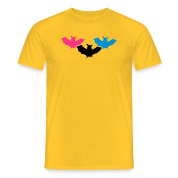silhouette fledermaus horror halloween umriss desi - Männer T-Shirt - Gelb - Vorne - AI Model Male 178 dark (178cm)