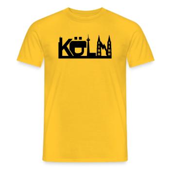 Cologne skyline with sights - Men's T-Shirt - yellow - Front - AI Model Male 178 dark (178cm)