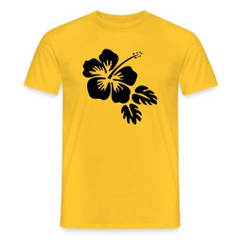 Hibiscus fleur fleur Blossom fleur fleur - T-shirt homme - jaune - Devant - AI Model Male 178 dark (178cm)