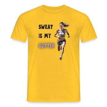 Sweat is my glitter - Men's T-Shirt - yellow - Front - AI Model Male 178 dark (178cm)