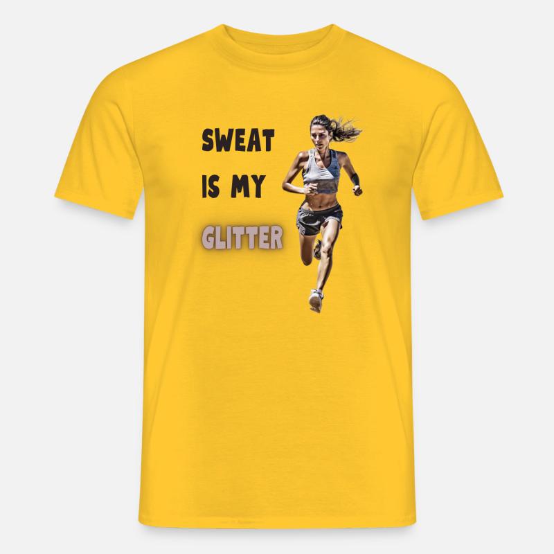 Sweat is my glitter - Männer T-Shirt - Gelb