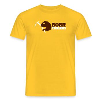 Bobr Alpin Logo - Men's T-Shirt - yellow - Front - AI Model Male 178 dark (178cm)