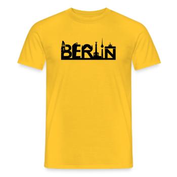 La ligne d’horizon de Berlin avec des sites touristiques - T-shirt homme - jaune - Devant - AI Model Male 178 dark (178cm)