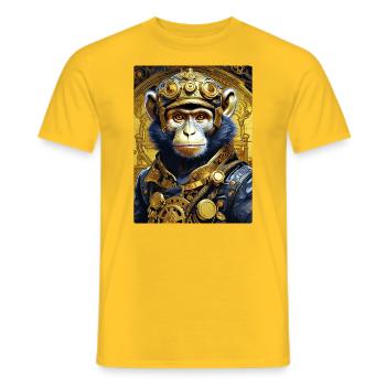 Singe Steampunk 1.4 - T-shirt homme - jaune - Devant - AI Model Male 178 dark (178cm)