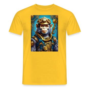 Singe Steampunk 1.2 - T-shirt homme - jaune - Devant - AI Model Male 178 dark (178cm)
