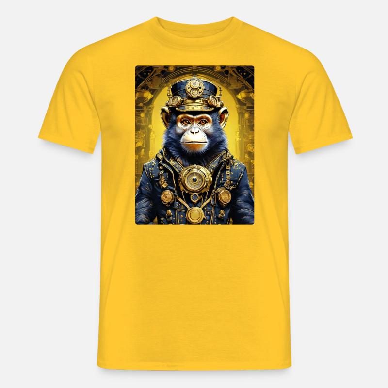 Steampunk Monkey 1.14 - Männer T-Shirt - Gelb