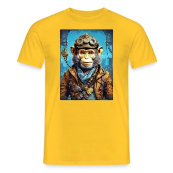 Singe Steampunk 1.7 - T-shirt homme - jaune - Devant - AI Model Male 178 dark (178cm)
