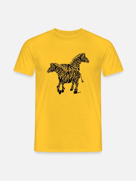 Two zebras - Men's T-Shirt - yellow