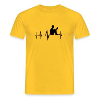 Lire, Lire, Lire, Romans Cadeaux - T-shirt homme - jaune - Devant - AI Model Male 178 dark (178cm)