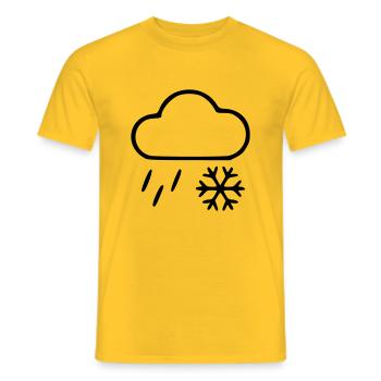 Rain & Snow - Men's T-Shirt - yellow - Front - AI Model Male 178 dark (178cm)