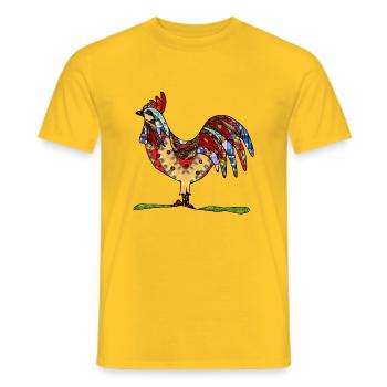 Hahn - Männer T-Shirt - Gelb - Vorne - AI Model Male 178 dark (178cm)