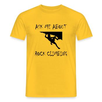 Bouldern Klettern Climbing - Männer T-Shirt - Gelb - Vorne - AI Model Male 178 dark (178cm)