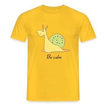 Be calm - Men's T-Shirt - yellow - Front - AI Model Male 178 dark (178cm)
