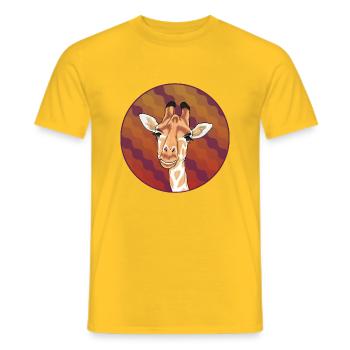 Portrait girafe - T-shirt homme - jaune - Devant - AI Model Male 178 dark (178cm)