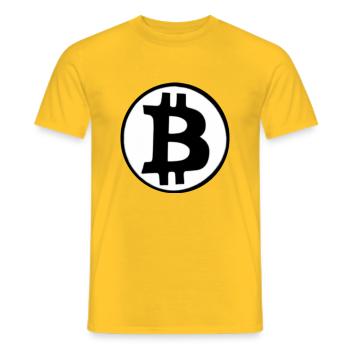 Bitcoin Krypto Währung neu virtuellen Lebens 3 - Männer T-Shirt - Gelb - Vorne - AI Model Male 178 dark (178cm)