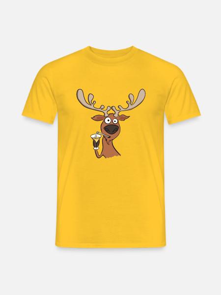 Weihnachtsrentier - Männer T-Shirt - Gelb