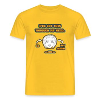 Design drôle et non réfléchi / dictons drôles - T-shirt homme - jaune - Devant - AI Model Male 178 dark (178cm)