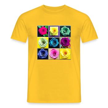 A012 - Männer T-Shirt - Gelb - Vorne - AI Model Male 178 dark (178cm)
