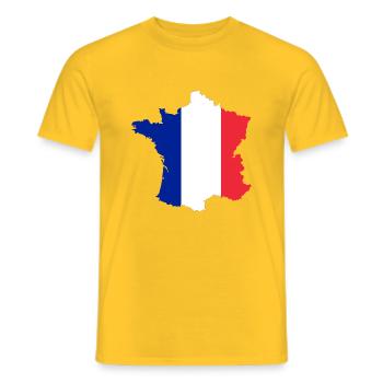 France Silhouette with French Flag Inside - Men's T-Shirt - yellow - Front - AI Model Male 178 dark (178cm)