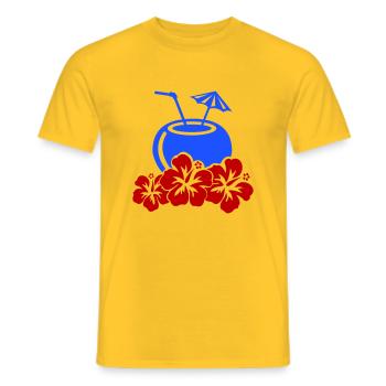 Cocktail Hibiscus - Men's T-Shirt - yellow - Front - AI Model Male 178 dark (178cm)