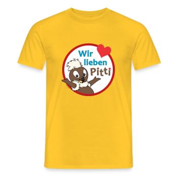 Pittiplatsch Wir lieben Pitti - Männer T-Shirt - Gelb - Vorne - AI Model Male 178 dark (178cm)