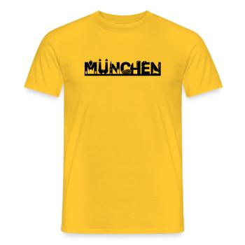 München Skyline mit Sehenswürdigkeiten - Männer T-Shirt - Gelb - Vorne - AI Model Male 178 dark (178cm)