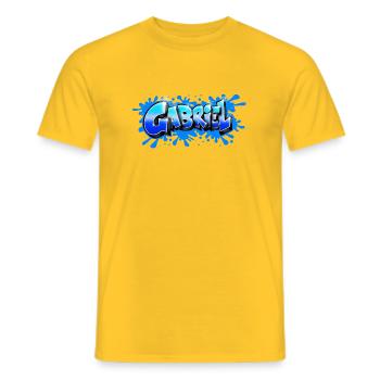 Graffiti GABRIEL - Men's T-Shirt - yellow - Front - AI Model Male 178 dark (178cm)