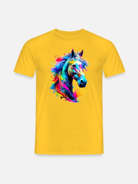 Malet hest - Mænd T-shirt - gul