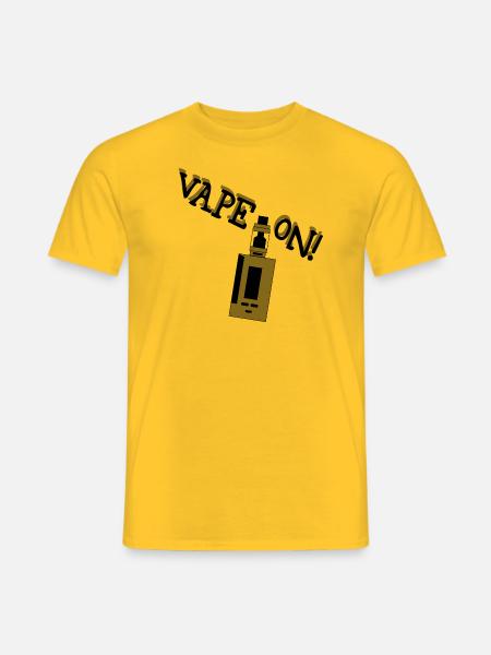 Vape On! Geschenkidee für Dampfer - Männer T-Shirt - Gelb