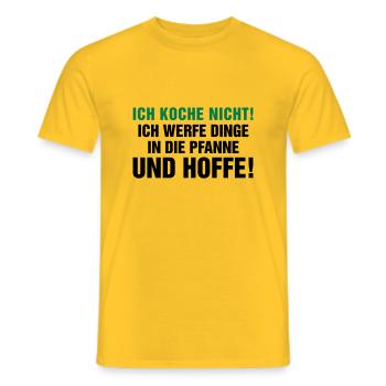 kochen Küche braten grillen Pfanne Topf Kitchen - Männer T-Shirt - Gelb - Vorne - AI Model Male 178 dark (178cm)