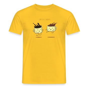 Coffee vs chocolate - T-shirt homme - jaune - Devant - AI Model Male 178 dark (178cm)