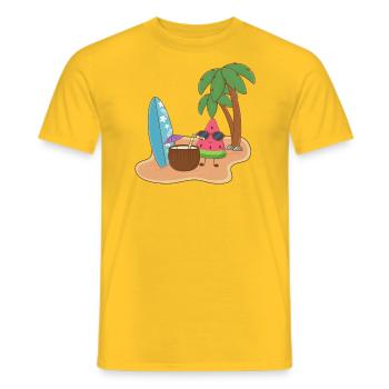 Mel Melon on the island Summer Melon - Men's T-Shirt - yellow - Front - AI Model Male 178 dark (178cm)