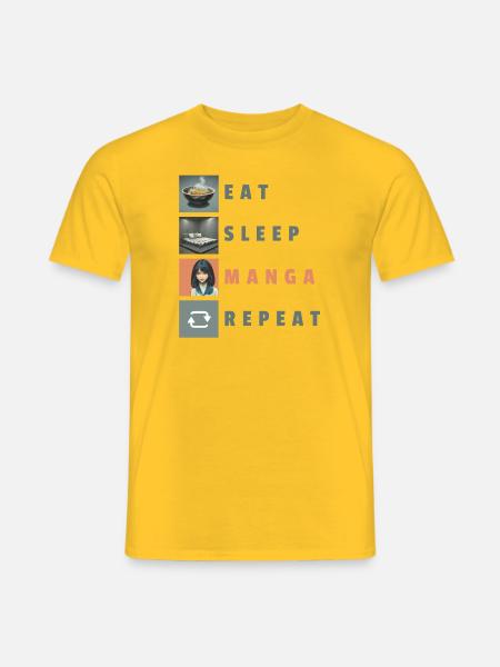 Manga Fan Tshirt - Männer T-Shirt - Gelb