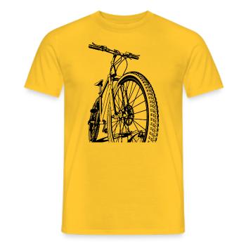 Bike, mountain bike, MTB, bicycle, extreme sports - Men's T-Shirt - yellow - Front - AI Model Male 178 dark (178cm)
