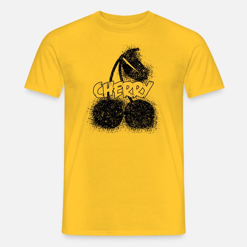 Kirsche - Männer T-Shirt - Gelb