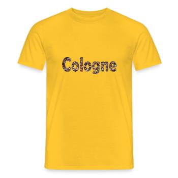 Liebesbrücke in Köln - Männer T-Shirt - Gelb - Vorne - AI Model Male 178 dark (178cm)