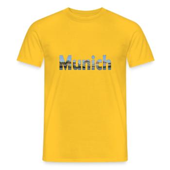 Le palais de Nymphenburg est à Munich - T-shirt homme - jaune - Devant - AI Model Male 178 dark (178cm)